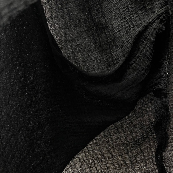 Helmut Lang top asymmetrical sheer black sleeveless crinkled medium top minimal - Picture 5 of 10